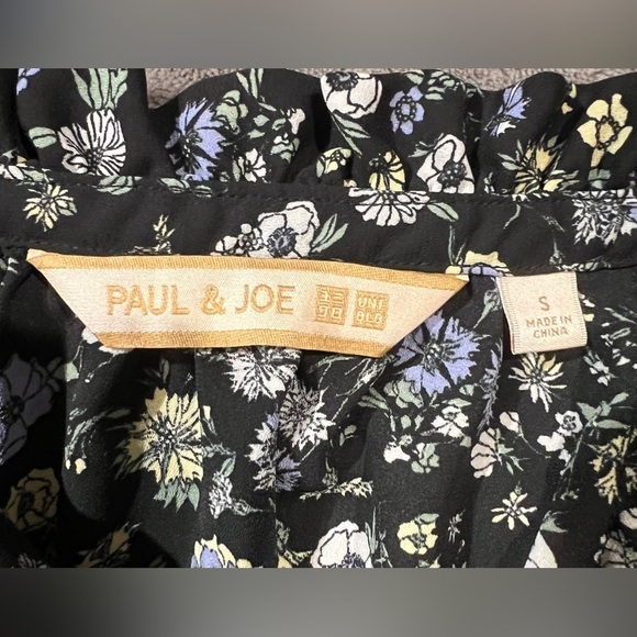 Uniqlo x Paul & Joe Floral Blouse with frill sleeves and ribbon neck tie - Small - Picture 6 of 8
